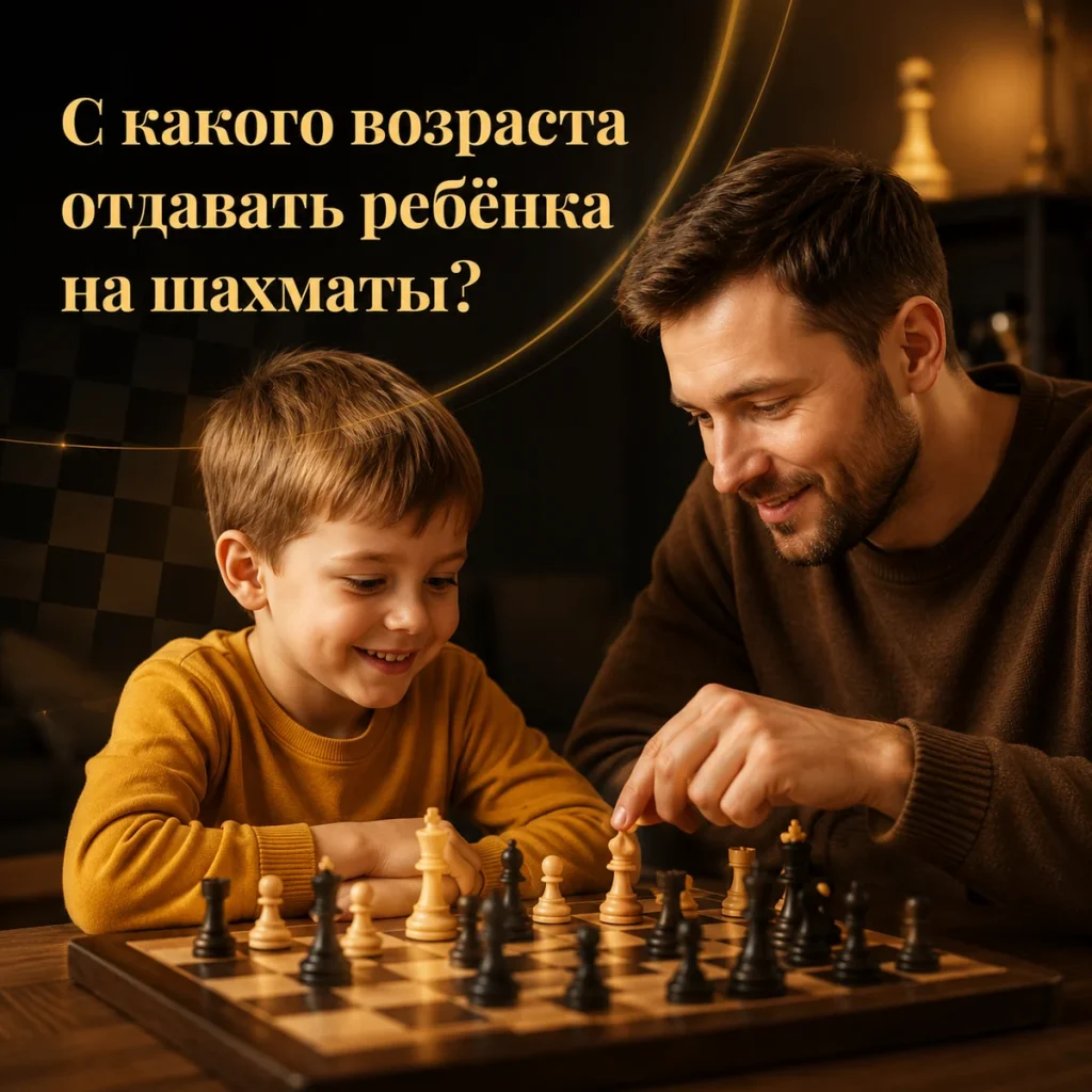Отец и ребёнок играют в шахматы — с какого возраста начинать занятия