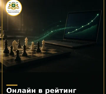 Символическая шахматная доска и экран ноутбука с ростом рейтинга